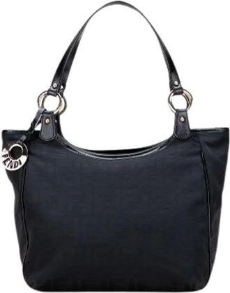 Fendi Pre-owned Shoulder Bags, female, Black, Size: ONE SIZE Pre-owned Canvas totes