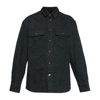 Casablanca Denim Shirts, male, Black, Size: L Monogram Denim Shirt
