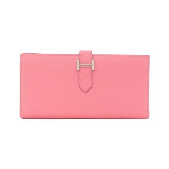 Herm&egrave;s Pink Rose Azalee Epsom Leather Long Wallet (Bi-Fold) (Pre-Owned)