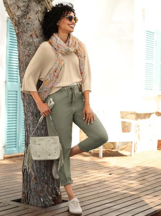 Heine Strickpullover HEINE Pullover, Damen, Gr. 32/34, sand, 60% Viskose, 40% Baumwolle, unifarben, Pullover Strickpullover