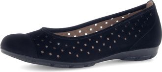 Gabor Ballerina GABOR, Damen, Gr. 38,5, schwarz, Nubukleder, unifarben, Schuhe Ballerina, Slipper, Businessschuh, Halbschuh mit Hovercraft Luftkammerlaufsoh