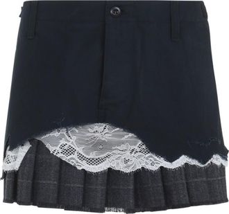 Balenciaga Anthracite Lace Midi Skirt