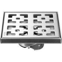 OEM Desag&uuml;e Exterior Para Suelo, Desag&uuml;e Para Suelo Y Ducha, Desag&uuml;e Con Filtro Para Pelo, Plateado - 15&times;15 Cm - Crezuo