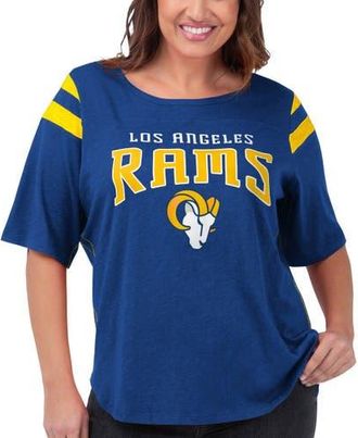 G-III 4Her by Carl Banks Womens G-III 4Her by Carl Banks Royal Los Angeles Rams Plus Size Linebacker T-Shirt at Nordstrom, Size 4X