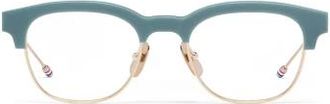 Thom Browne Ueo 953A Bril - unisex - Brillen - Blauw - 49 MM - Leer - Accessoires