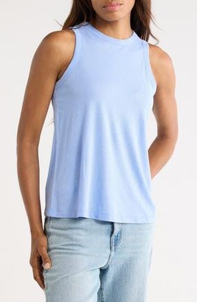 Vince High Neck Tank in Aqua Bloom at Nordstrom Rack, Size X-Large