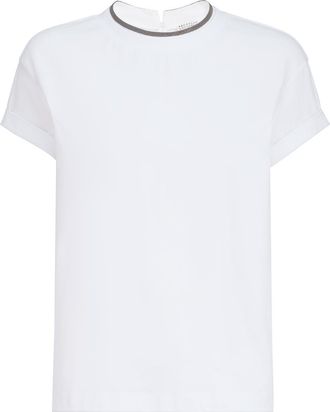 Brunello Cucinelli T-shirt with Precious Faux Layering in White at Nordstrom, Size 3X-Large Eu