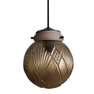 Tosel Suspensi&oacute;n vidrio natural oro D18 cm