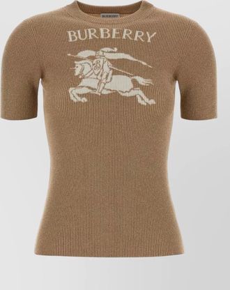 Burberry wool blend ribbed knit crew neck t-shirt
