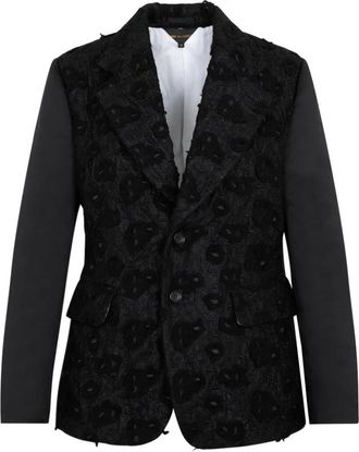 Comme Des Gar&ccedil;ons Geborduurde Single-breasted Blazer - Dames - Blazers - Zwart - S - Wol - Jassen