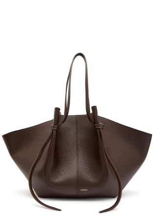Yuzefi Mochi Large Grained Leather Tote bag - Dark Brown - One Size