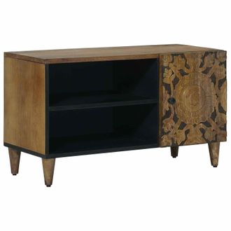 vidaXL Mueble De Tv Marr&oacute;n 80 X 31,5 X 46 Cm Madera De Mango Maciza Vidaxl