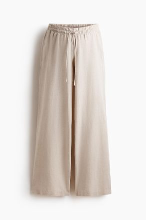 H&M MAMA Before & After Hose aus Leinenmix - Hellbeige