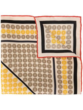 Shanghai Tang sh&ograve;u character pocket square - men - Mulberry Silk - One Size - Yellow