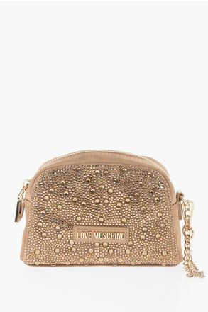 Moschino LOVE Satin Necessaire Embellished with Rhinestone size Unica