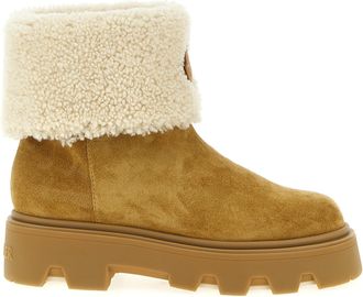 Moncler Beige Calfskin Ankle Womens Boots