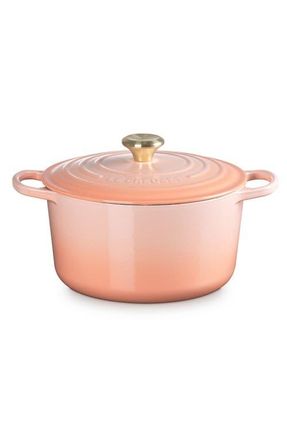 LE CREUSET Signature 6.5-Quart Round Enamel Cast Iron Dutch Oven in Peche at Nordstrom