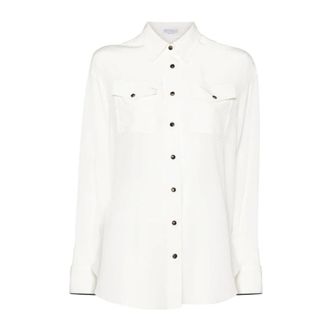 Brunello Cucinelli Camicia Utility a Maniche Lunghe - - Blouses & Shirts - Donna - Beige - L