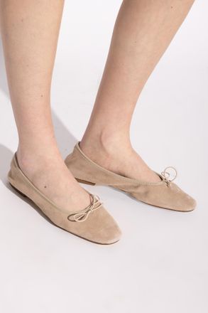 Aeyde Suede Ballet Flats Tiby, Womens, Beige