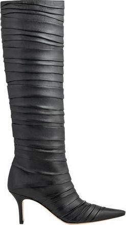 Neil J. Rodgers Plisse Knee Boot in Black Nappa at Nordstrom, Size 39.5