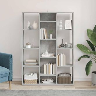 Berkfield Home Room Divider/Book Cabinet Concrete Grey 100x24x140 cm Engineered Wood | Size: 100 x 24 x 140 cm