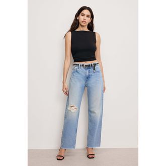 Good American Womens Good Relaxed Straight Jeans | Indigo, Size 26 Plus | Good American by Khlo&Egrave; Kardashian