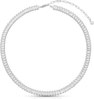 Ettika Cubic Zirconia Baguette Necklace in Silver at Nordstrom