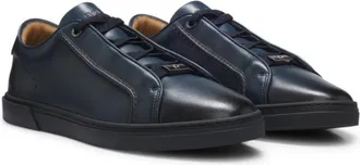 BOSS Low-cut sneakers in premium brushed leather