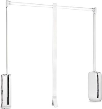 Emuca Emuca - Colgador Abatible Para Armario Sling, Ancho Regulable 600-830mm, Acero Y Pl&aacute;stico, Pl&aacute;stico Blanco