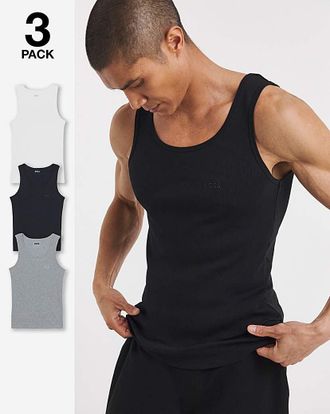 HUGO BOSS 3 Pack Rib Vest