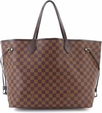 Louis Vuitton Pre-owned Damier Canvas Tote - Dames - Vintage Shopper - Bruin - ONE Size - Leer - Vintage