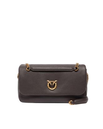 Pinko Medium Horizontal Shoulder Bag in Soft Pebbled Leather