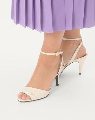 Valentino Garavani Sandalo Ladycrush In Capretto 85Mm Donna AVORIO 35.5