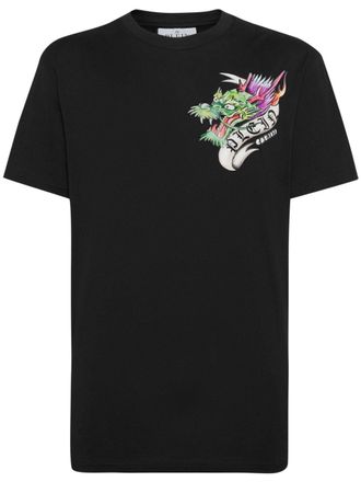 Philipp Plein Tattoo-print cotton T-shirt - Black
