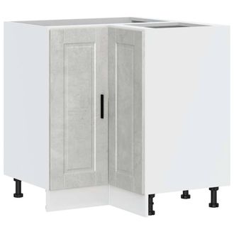 Berkfield Home Kitchen Corner Base Cabinet&not;Porto Concrete Grey Engineered Wood