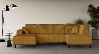 HOME AFFAIRE Wohnlandschaft »ARROS U-Form mit Wellenunterfederung, Masse B/T/H: 300/163/81 cm« incl. Zierkissen, mit Recamiere links/rechts bestellbar, auch in Cor