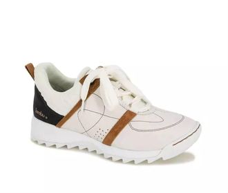 Jambu Womens Flo Leather Sneaker In Beige