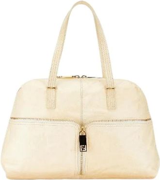 Fendi Pre-owned Handbags, female, Beige, Size: ONE SIZE Pre-owned Vintage Handbag