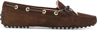 Tod's Bruine Su&egrave;de Loafers met Strikdetail - Dames - Bootschoenen - Bruin - 36 EU - Su&egrave;de - Schoenen
