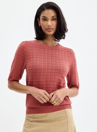 b.young Womens Waves and openwork fine-knit sweater