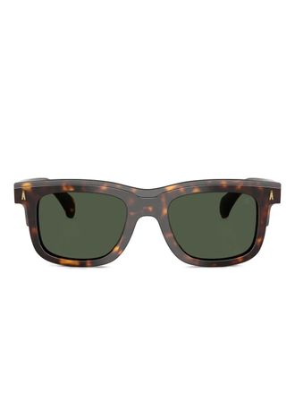 Moncler logo-print sunglasses - unisex - Acetate - 51 - Brown