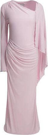 Self Portrait Lange Gedrapeerde Jersey Jurk - Dames - Avondkleed - Roze - S - Rayon - Kleedjes