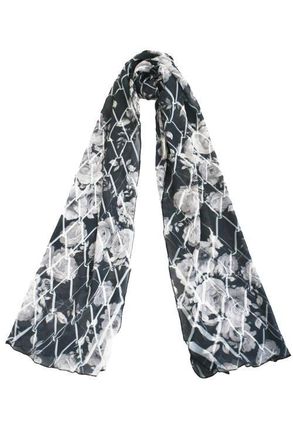 Komarov Floral Border Chiffon Shawl in Night Rose at Nordstrom