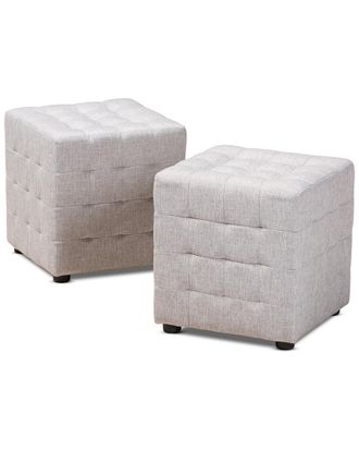 Baxton Studio Dnu Baxton Studio Set Of 2 Elladio Ottomans