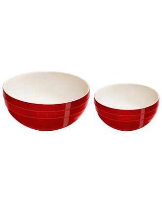 Staub Ceramic 2Pc Cherry Nested Mixing Bowl Set