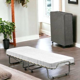 Talamo Italia Talamo Italia - Cama Plegable Clizia, Cama Plegable Que Ahorra Espacio Con 15 Somier, Funda Incluida, 100% Made In Italy, 80x200h40 Cm, Colch&oacute;n Inclui
