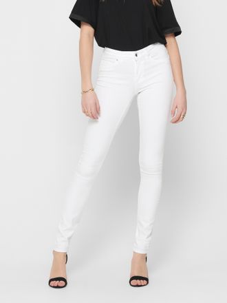 Only Skinny-fit-Jeans ONLY ONLBLUSH MID SKINNY DNM REA0730, Damen, Gr. XL (42), L&auml;nge 32, weiss (wei&szlig;), Denim/Jeans, Obermaterial: 92% Baumwolle, 6% Elasto