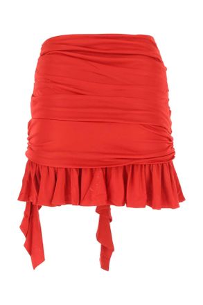ADĀMO Andrea Adamo Womens Red Viscose Mini Skirt 1107 Exterior: Gonne