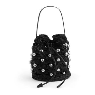 Paco Rabanne Kleine Bucket Bag - Dames - Tassen - Zwart - Maat: ONE Size Leer