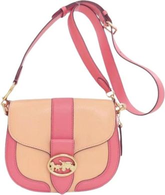 Coach Pre-owned Cross Body Bags, female, Pink, Size: ONE SIZE Pre-owned Leather Shoulder Bag